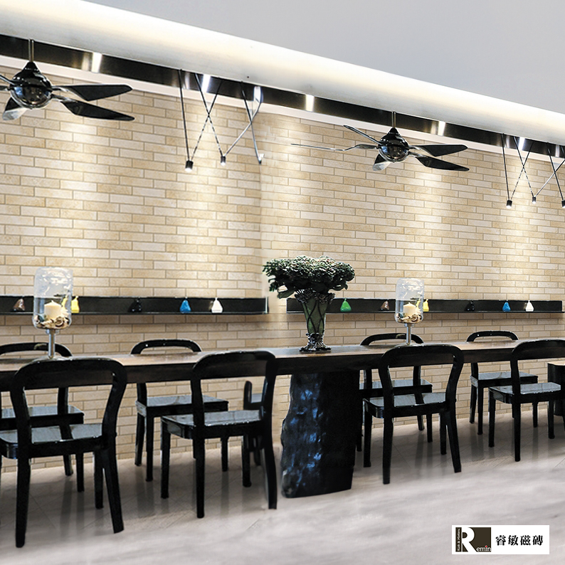 城堡磚 丁掛磚 別墅磚 復古外牆磚 米色 餐廳壁磚