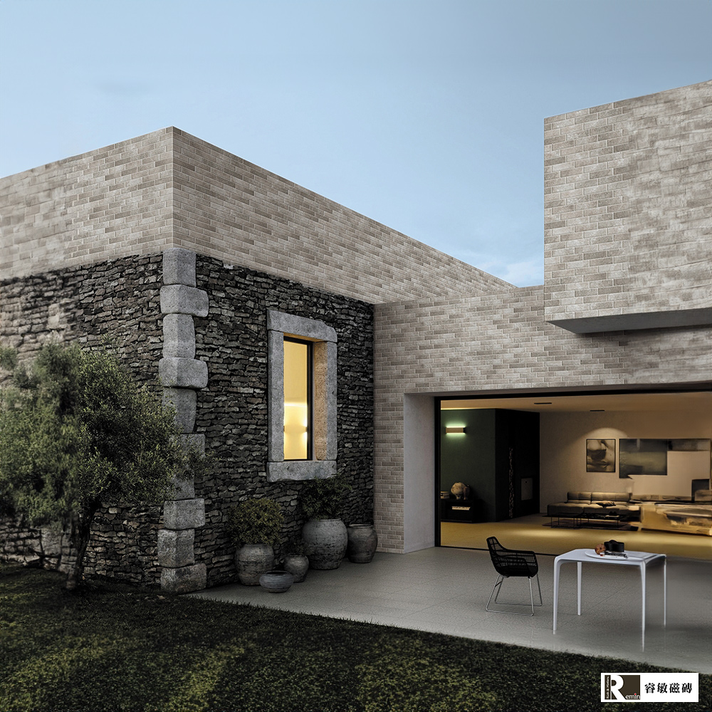 城堡磚 丁掛磚 別墅磚 復古外牆磚 灰色 外牆磚