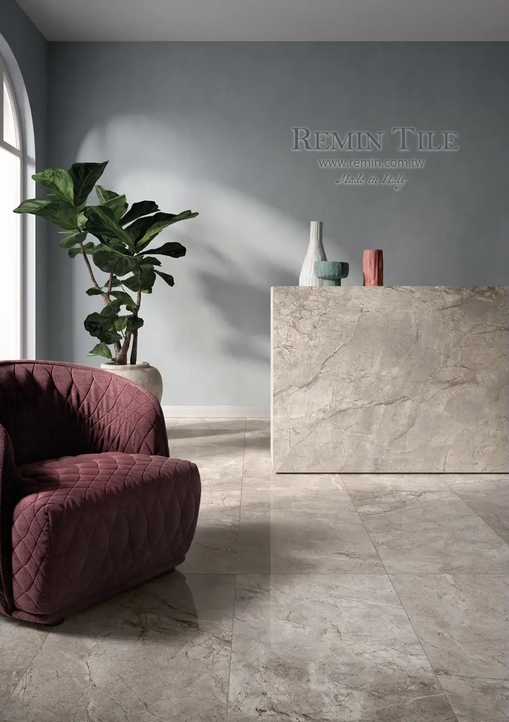 霧面石紋大板磚 麗池｜義大利120×278 120×120 石英磚｜商空地壁