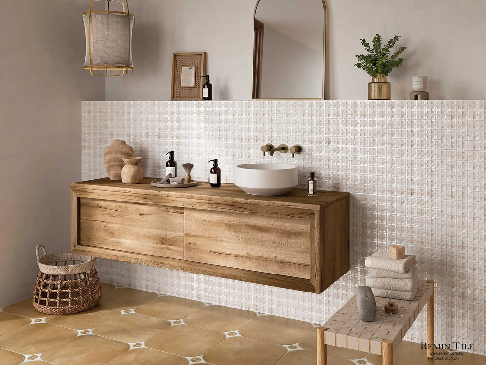 復古磚 類陶磚 類八角磚 44.2×44.2 9㎜ 浴室地磚