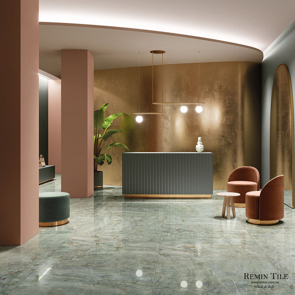 亮面大板磚 清墨｜義大利120×278石英磚｜商空大理石紋磚