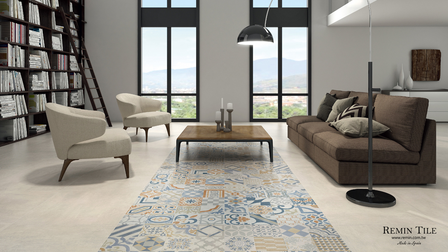 花磚 麥吉 西班牙進口 仿古磚 客廳地磚 客廳壁磚 石英磚 60.8*60.8cm