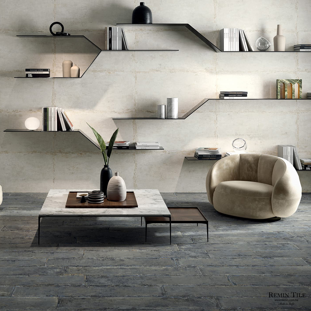 金屬磚 日出印象｜義大利進口 20×120cm 石英磚｜白黑藍棕色