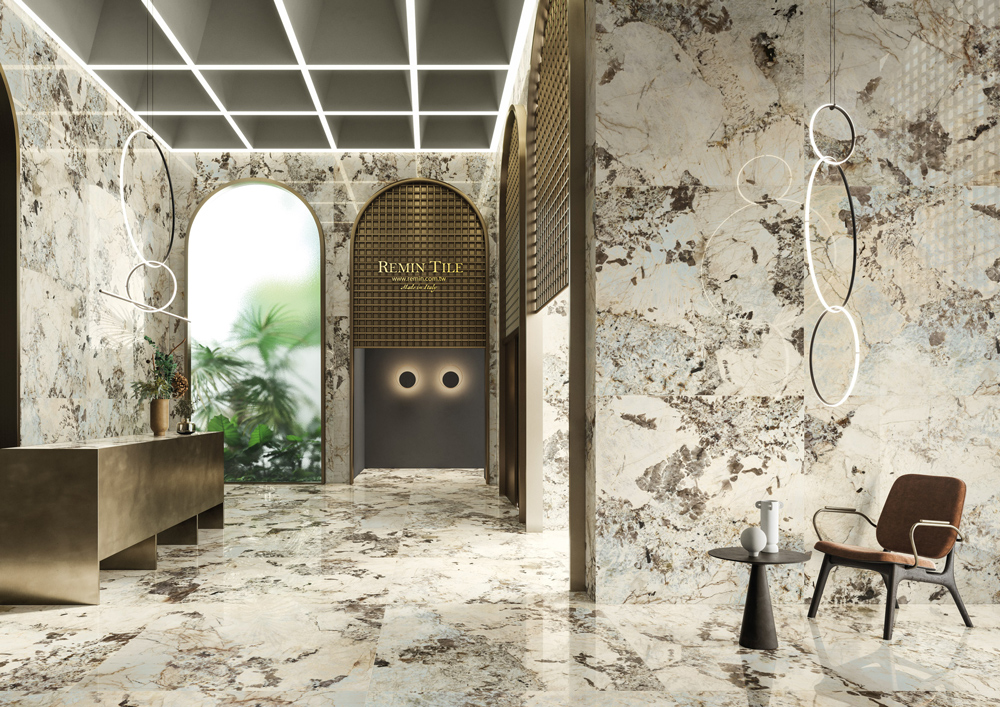 大理石紋大板磚 無限寶石 米｜義大利120×278米色石英地壁磚