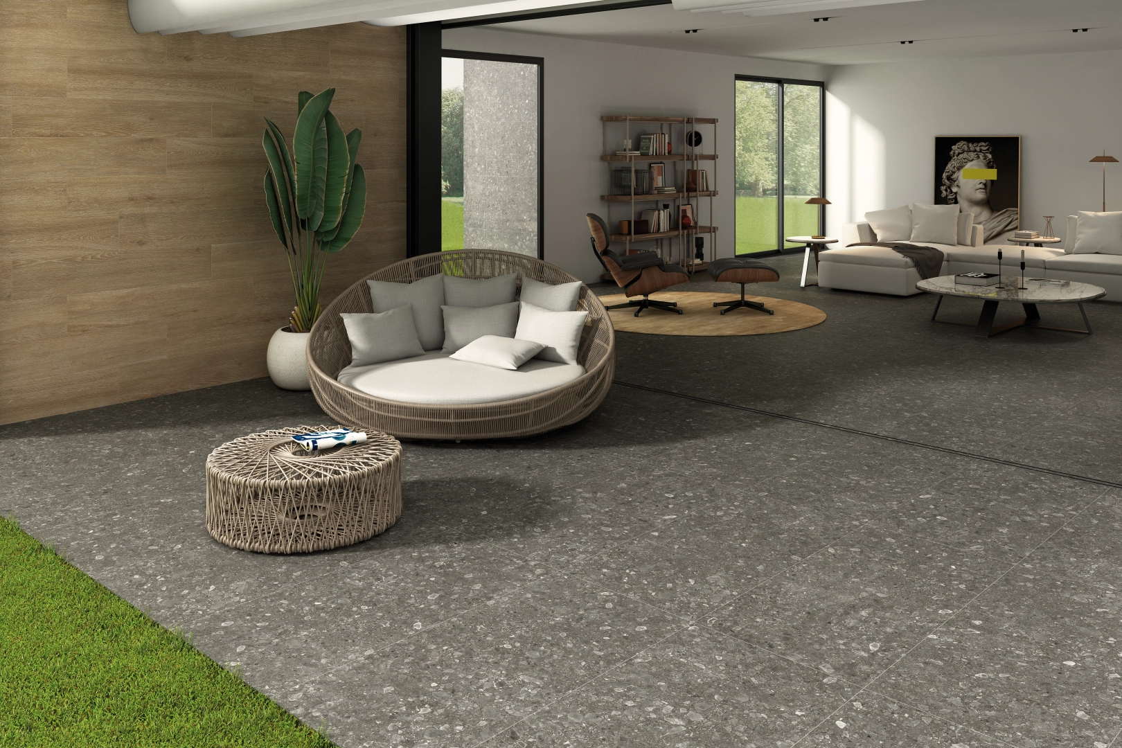 帝國大廈 水磨石磚｜西班牙60x120cm石英磚｜地壁兩用磚