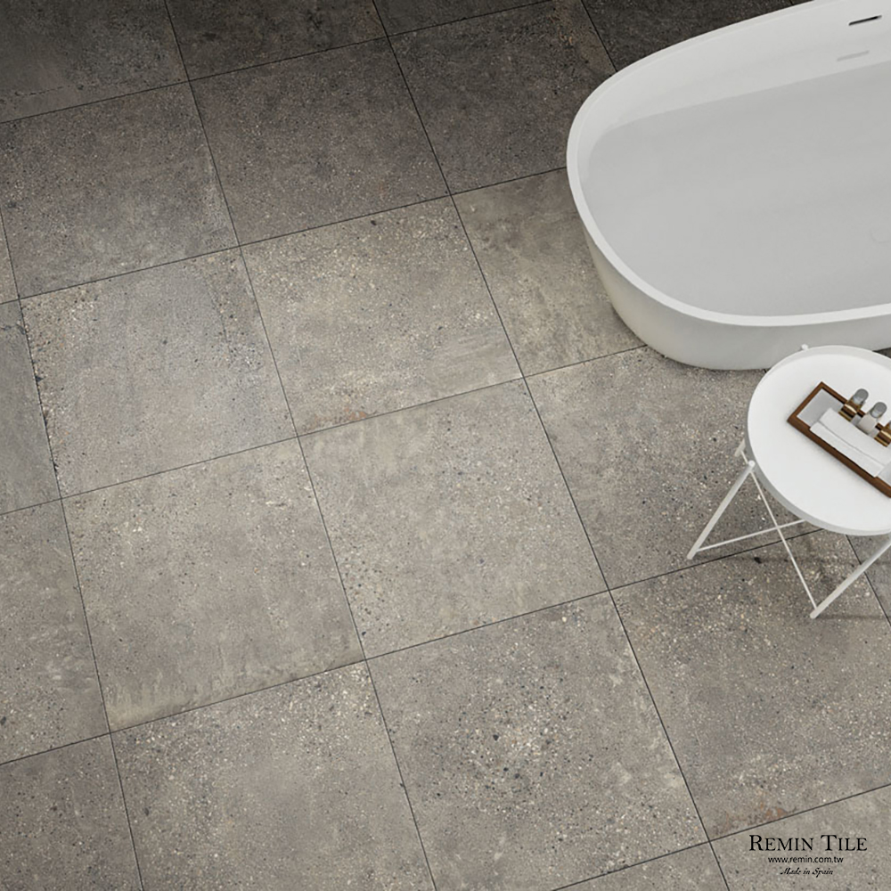 清水模磚 圓石灘｜西班牙100×100石英｜防滑米灰色地壁磚