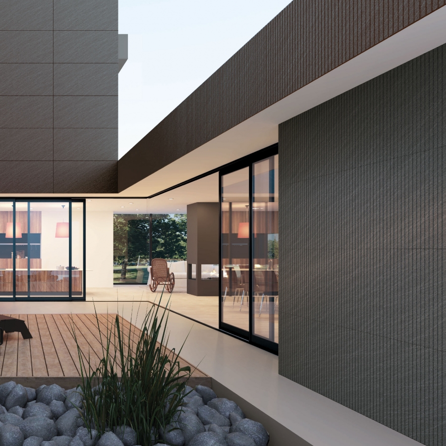 金屬磚 立體鈦坦黑｜西班牙60×120石英磚｜地壁面裝飾