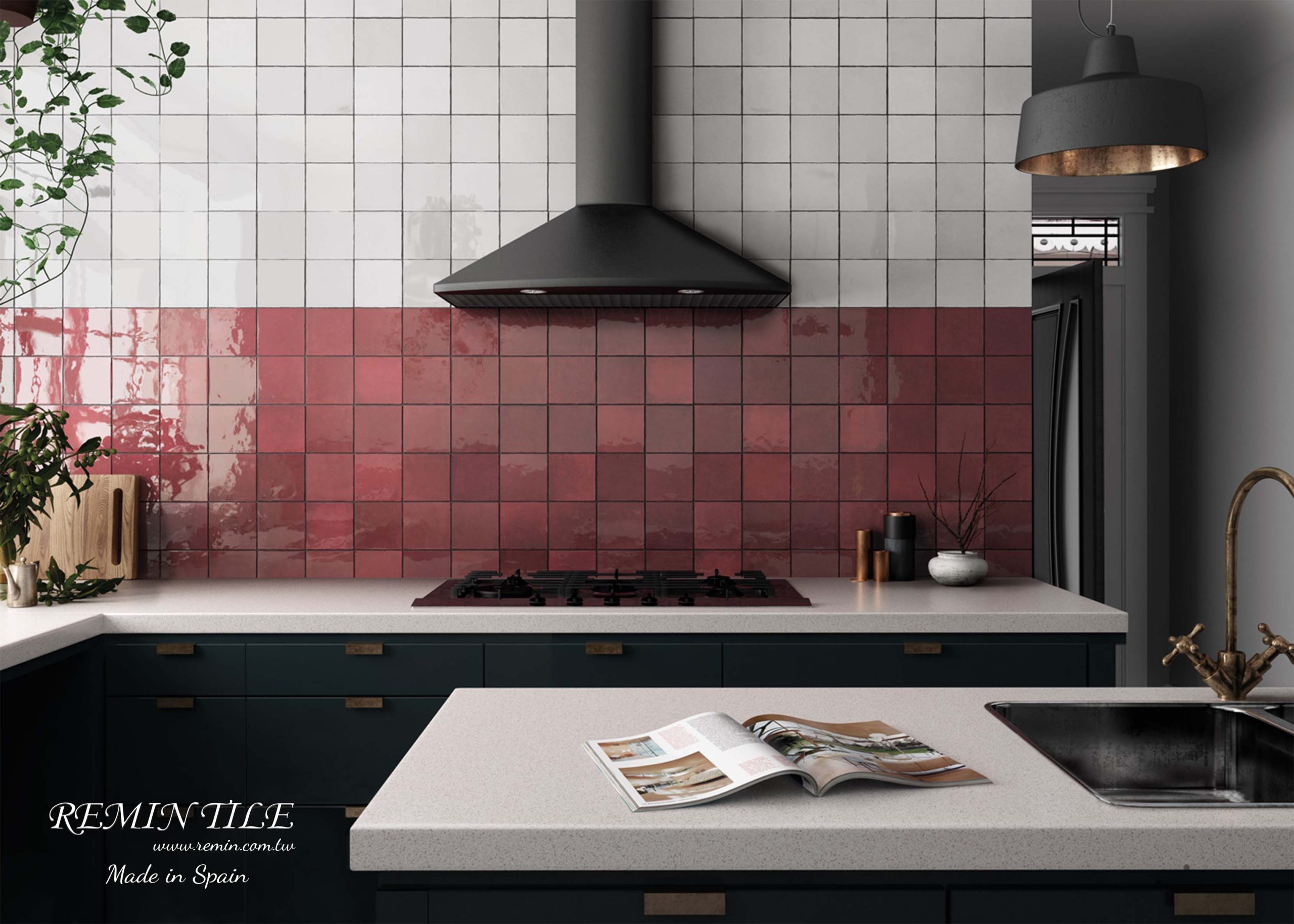 地鐵磚瑪卡蓮娜廚房牆面設計
