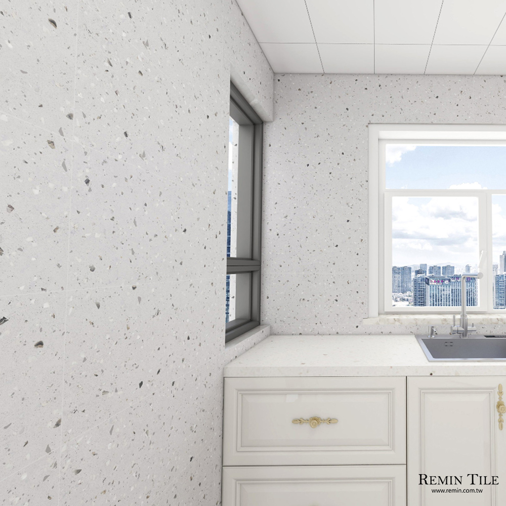 水磨石磚 多洛米彩岩｜進口29.9×60cm石英磚｜米灰地磚 壁磚