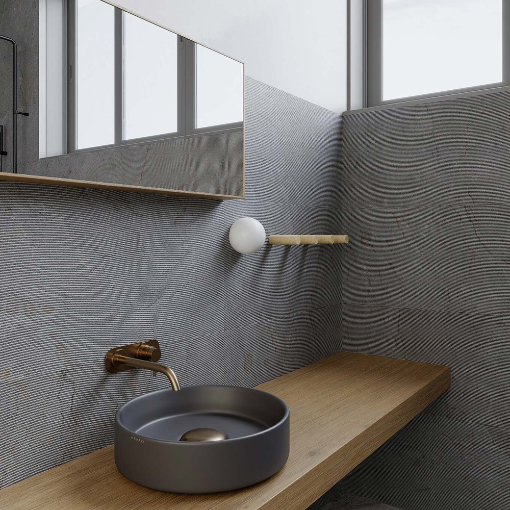 萊茵河 立體板岩磚｜西班牙45×90石英磚｜波浪刮紋