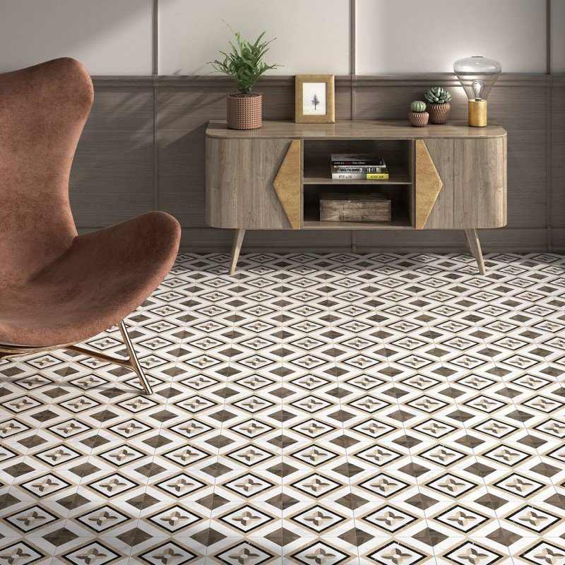 大理石崁木紋花磚 饗宴 客廳地磚 20*20