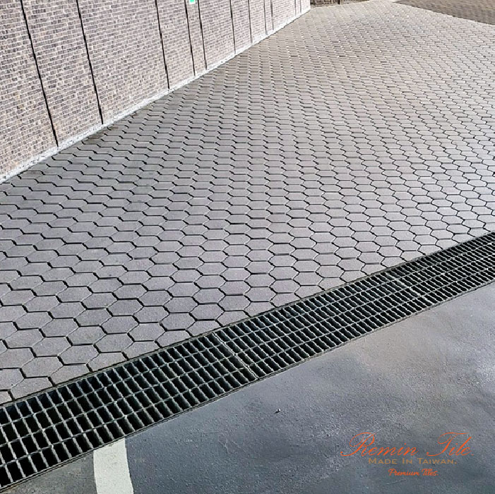 窯燒花崗車道磚-六角厚磚｜15×13㎝ 防滑抗壓耐磨 戶外景觀鋪面