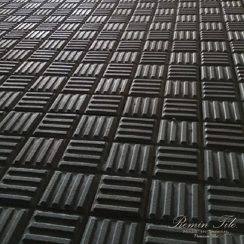 窯燒花崗方形車道磚 四紋｜防滑耐磨 抗壓鋪面 灰/黑/黃