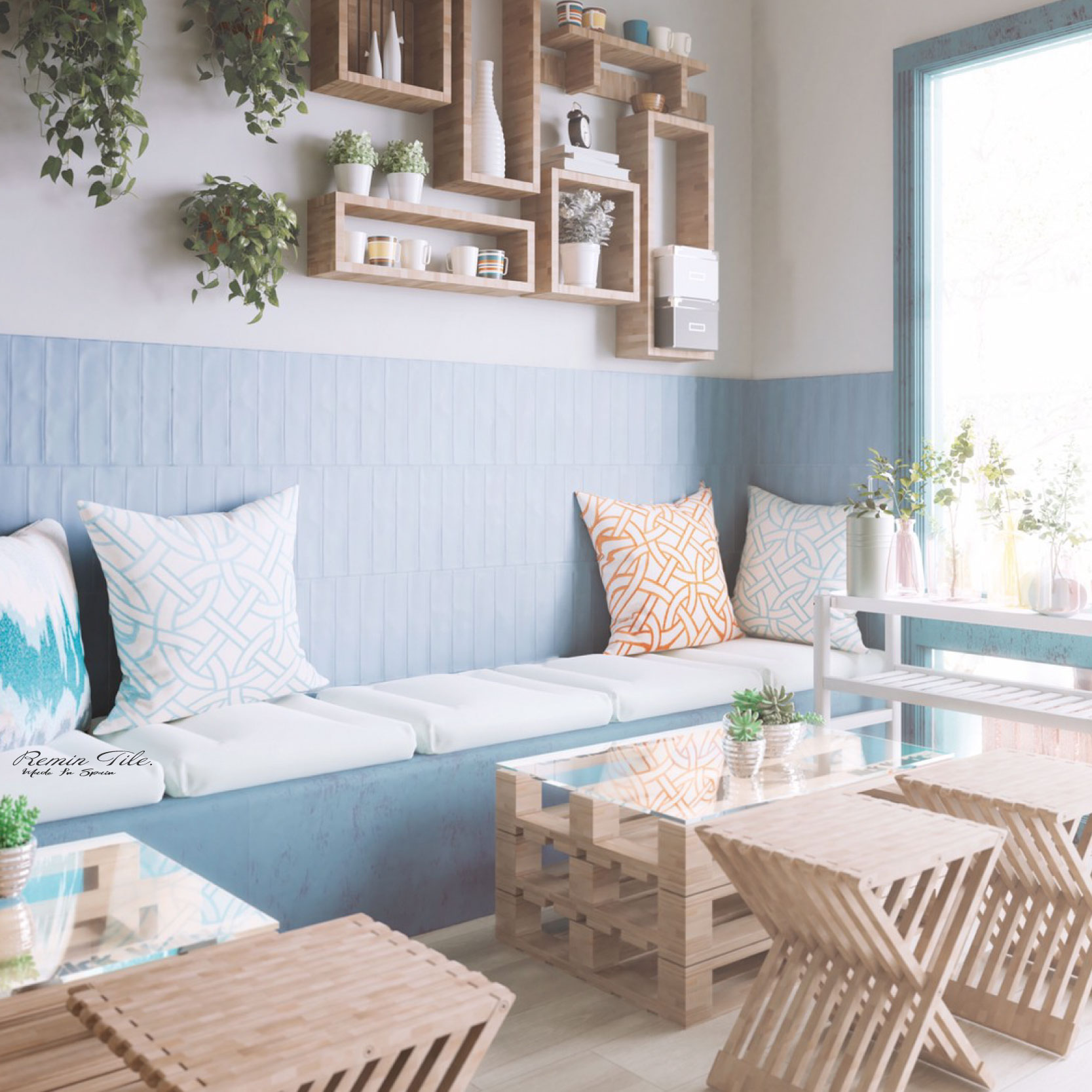 柔色地鐵磚 粉彩地鐵磚 西班牙地鐵磚 7.5x30 地鐵磚 粉藍色