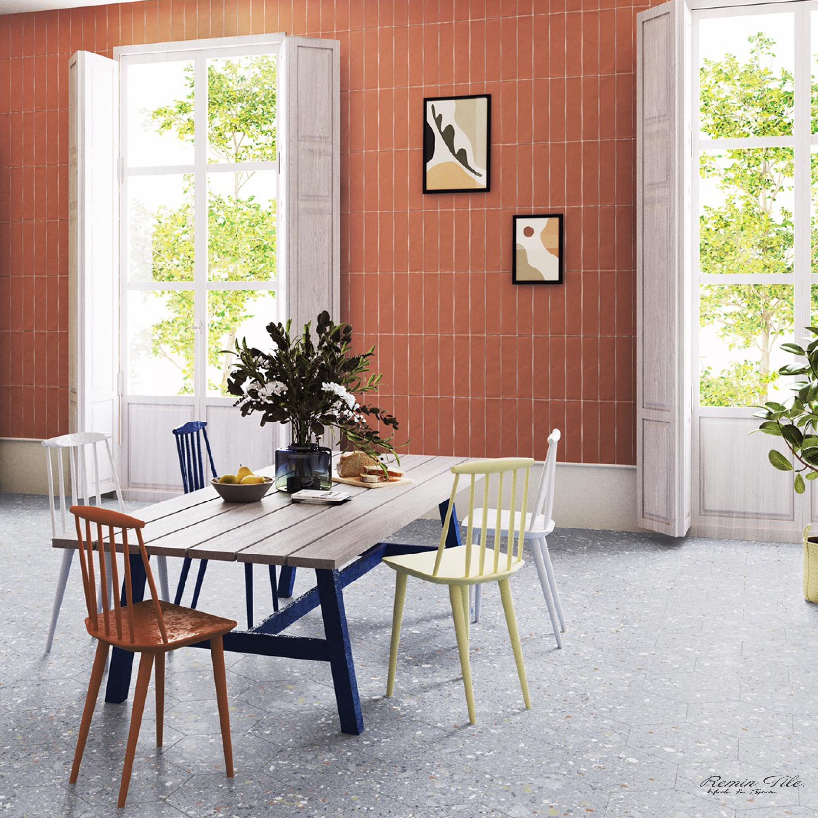 柔色地鐵磚 粉彩地鐵磚 西班牙地鐵磚 7.5x30 地鐵磚 紅色