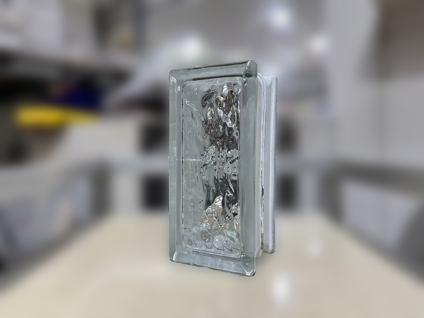 水波紋半磚空心玻璃磚