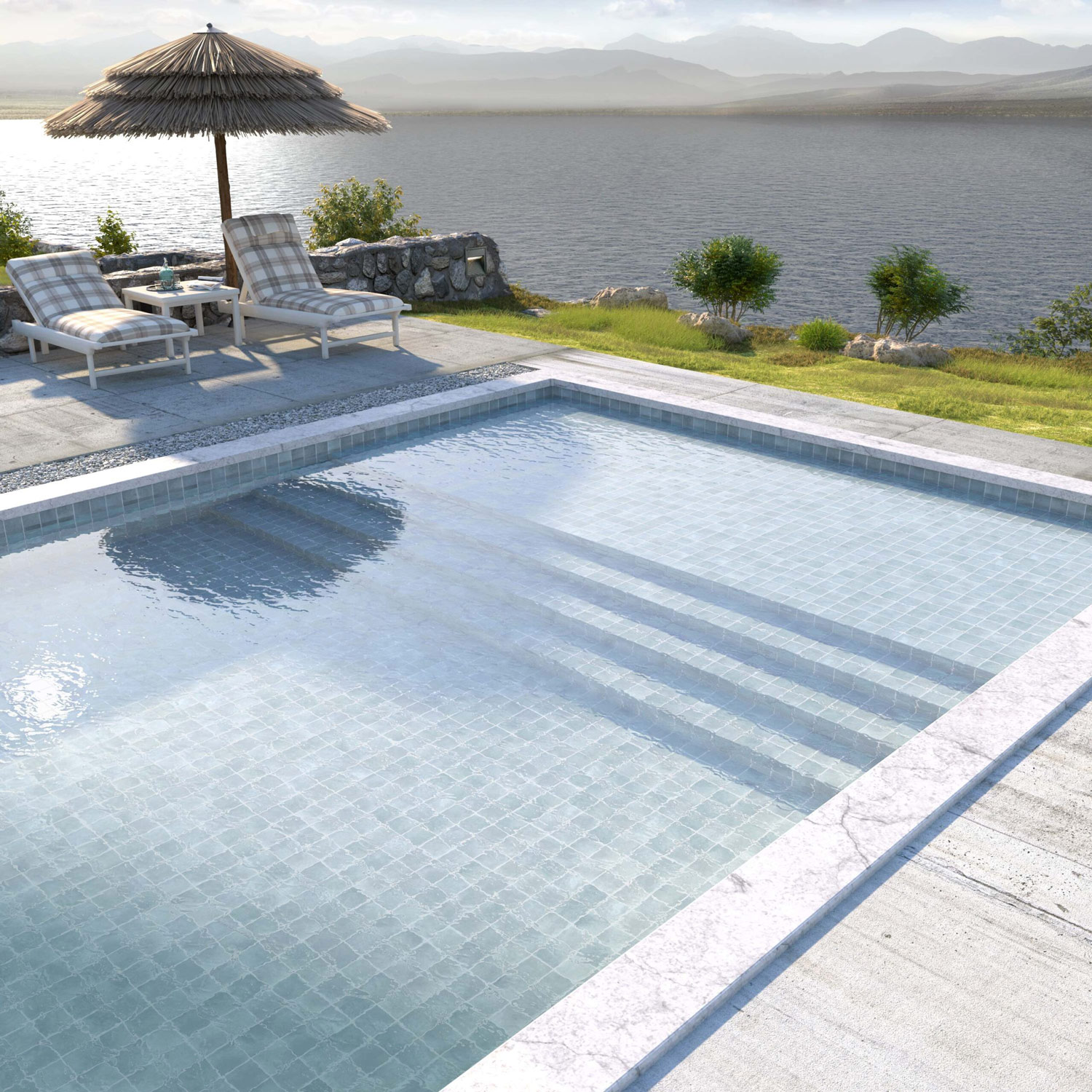 窯變馬賽克 復古泳池磚 原生｜西班牙進口｜10×10㎝