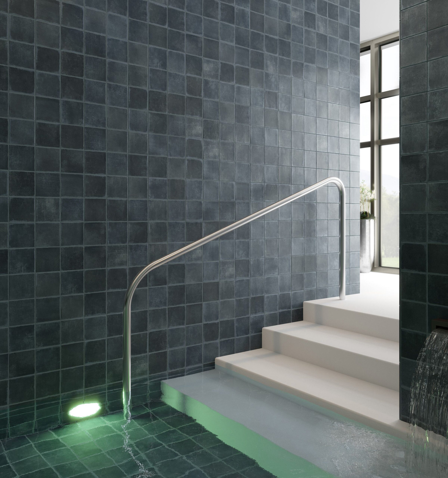 馬賽克泳池磚 復古泳池磚 西班牙馬賽克磁磚 藍色