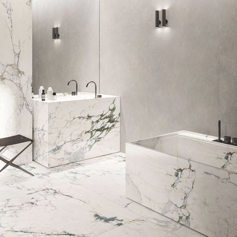 大理石紋薄大板磚 卡普雷亞 | 義大利進口120×278×0.6㎝ 石英磚