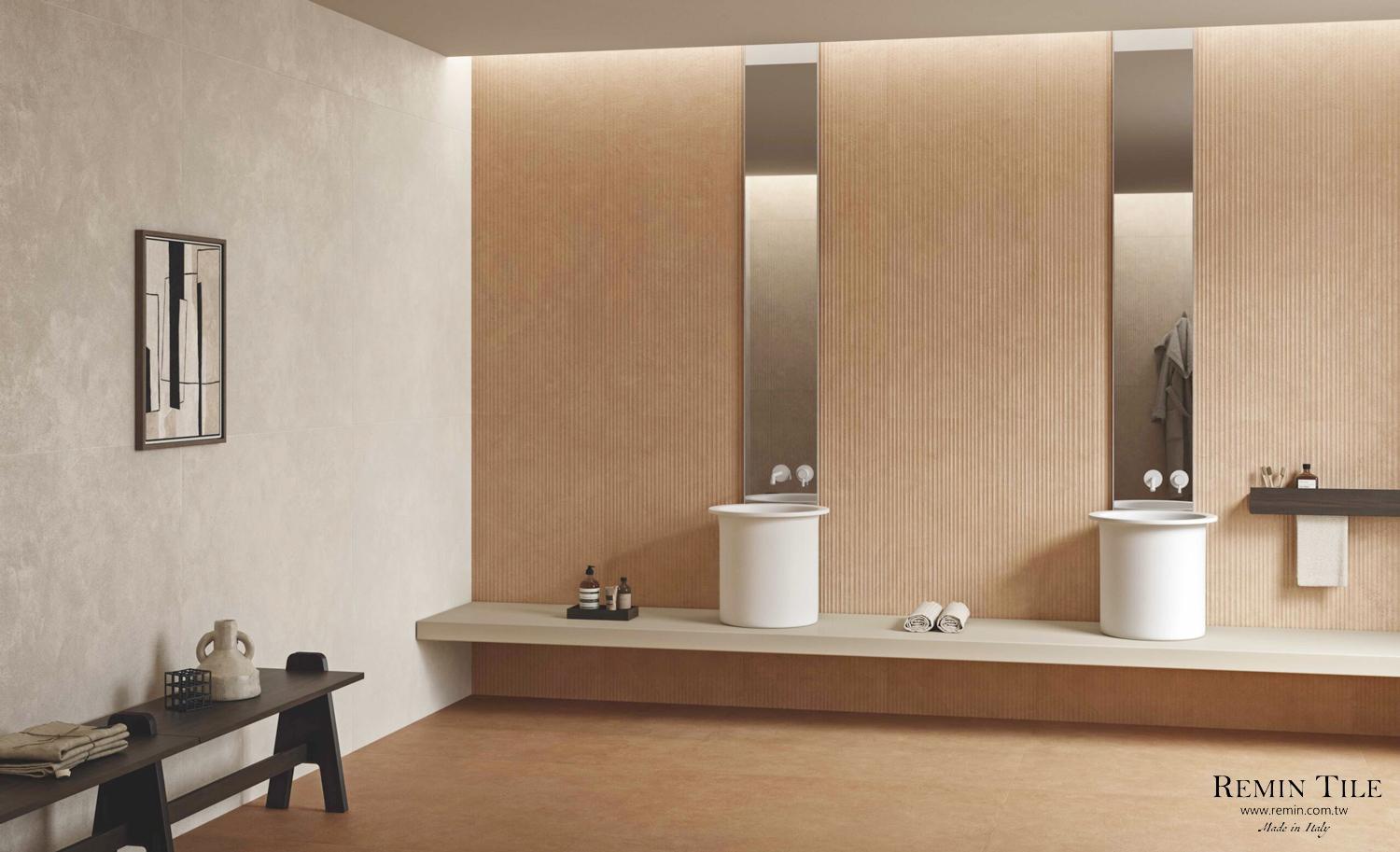 清水模磚 映土磁磚 西班牙進口石英磚 霧面立體橫紋