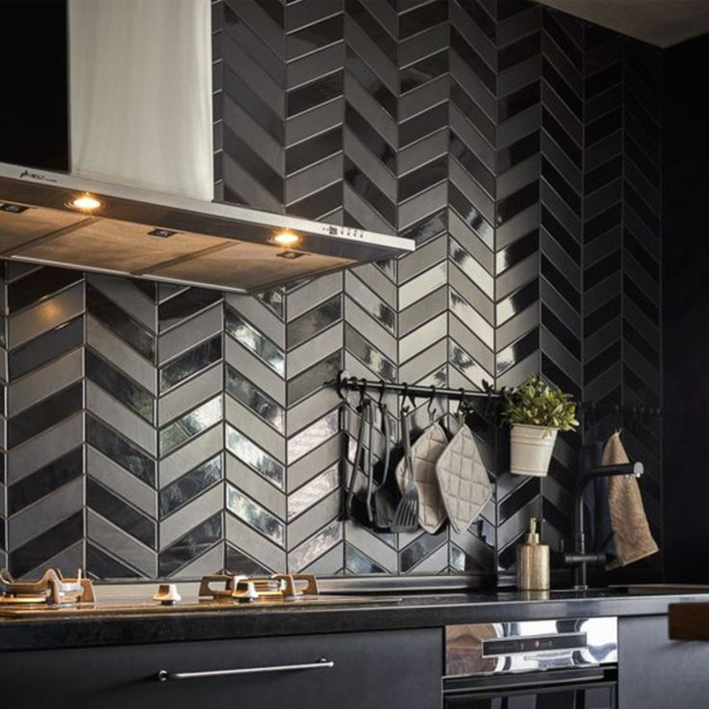 箭形馬賽克 波希米風 光影箭形｜西班牙亮霧面混和壁磚