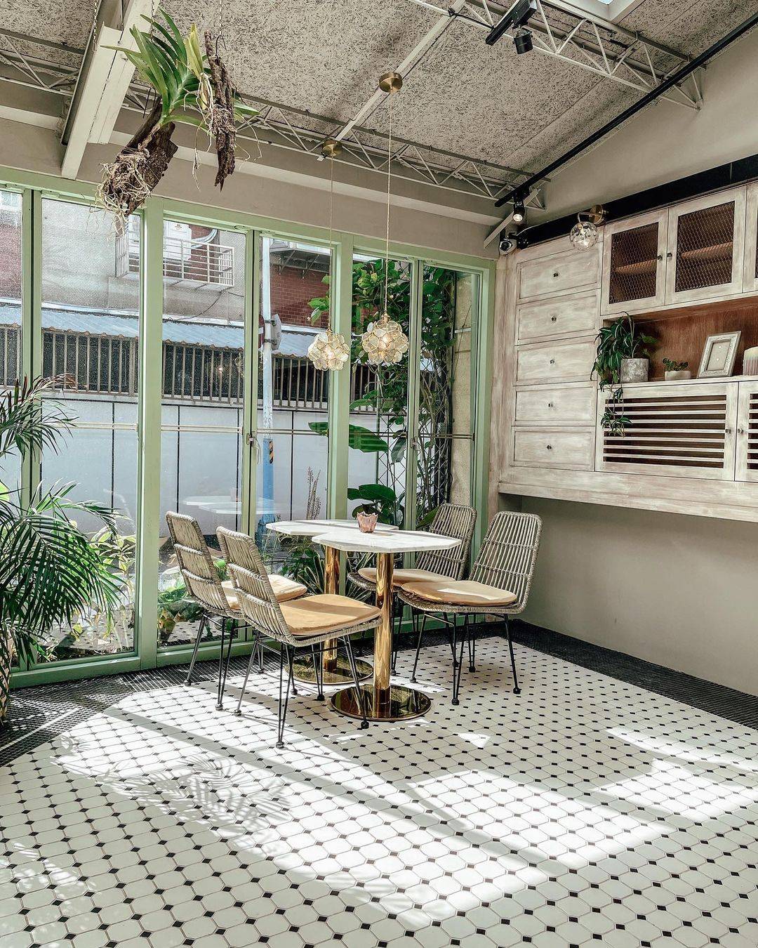 八角磚 復古磚 餐廳地磚 白色