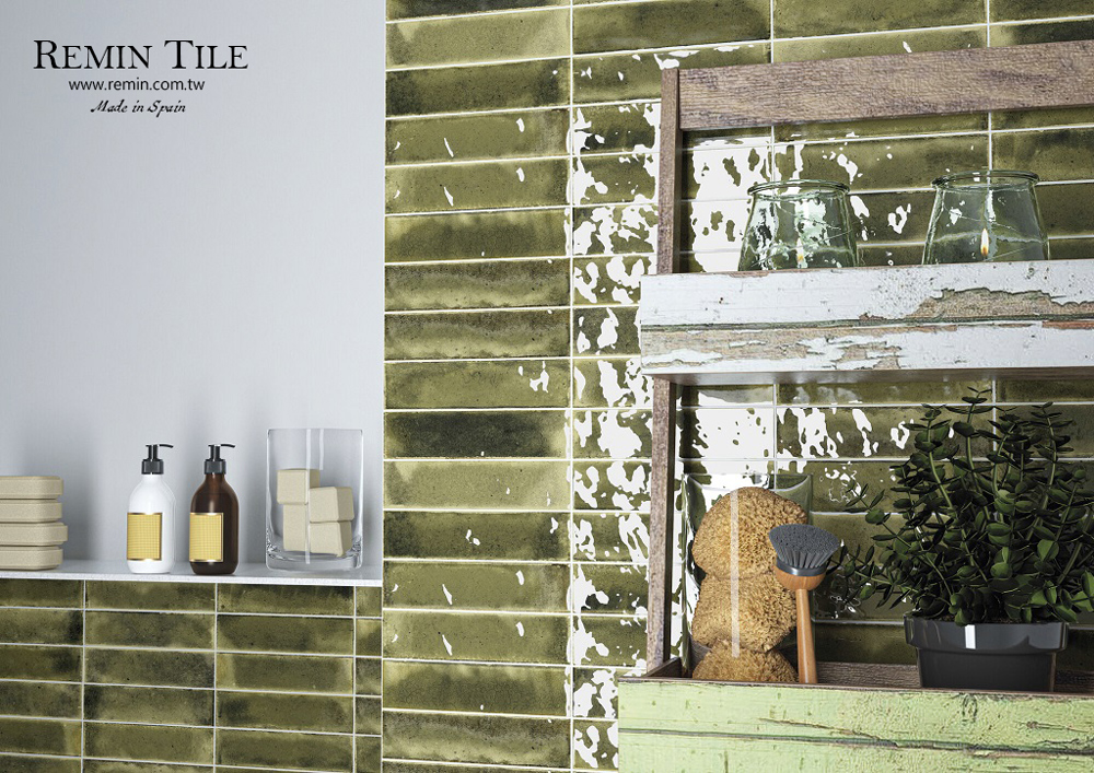 地鐵磚 西班牙地鐵磚 石英磚 6x24.5 廚房浴室磁磚 綠色