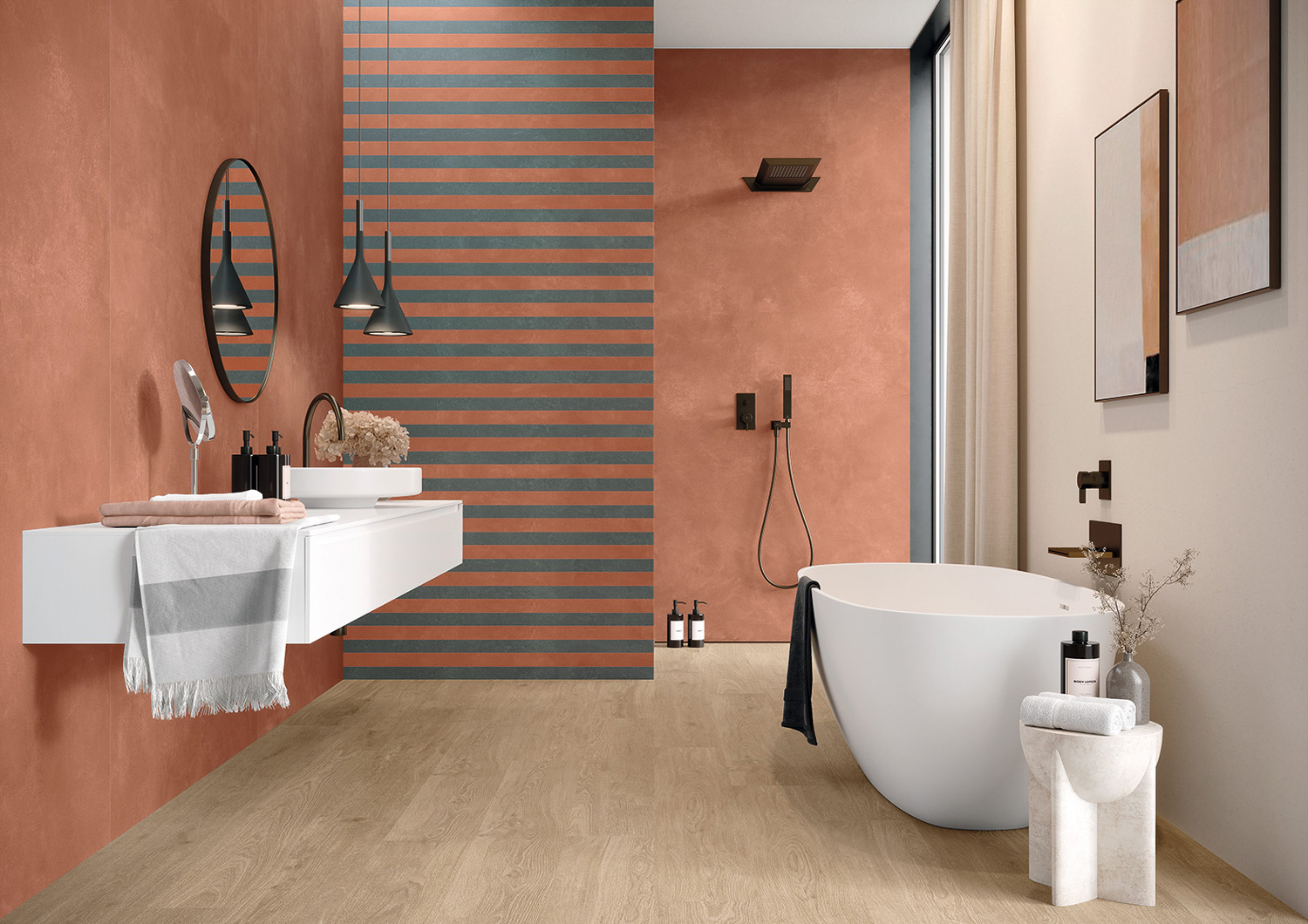 霧面清水模磚 柏金赫 西班牙製 極簡水泥風 清水模 浴室壁磚 粉紅色 60*120