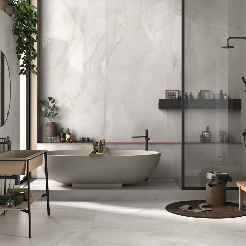 大板磚極光琉玉大理石紋 義大利進口 亮面霧面 地壁磚 白色石英材質