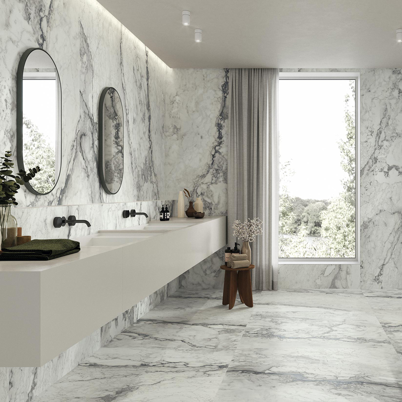 卡帕白 無界限 霧面大理石紋薄大板｜義大利120×278｜質感地壁