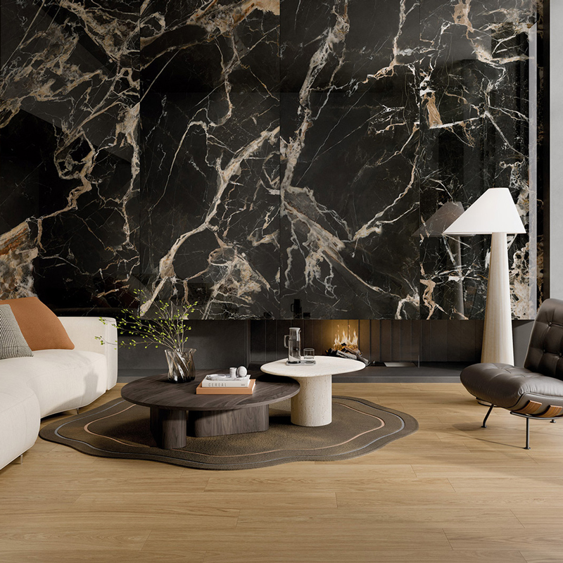 大理石紋大板磚 波賽頓 黑 | 奢華壁磚 地磚 | 義大利進口石英磚
