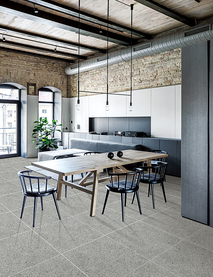 水磨石 客廳地磚 灰色