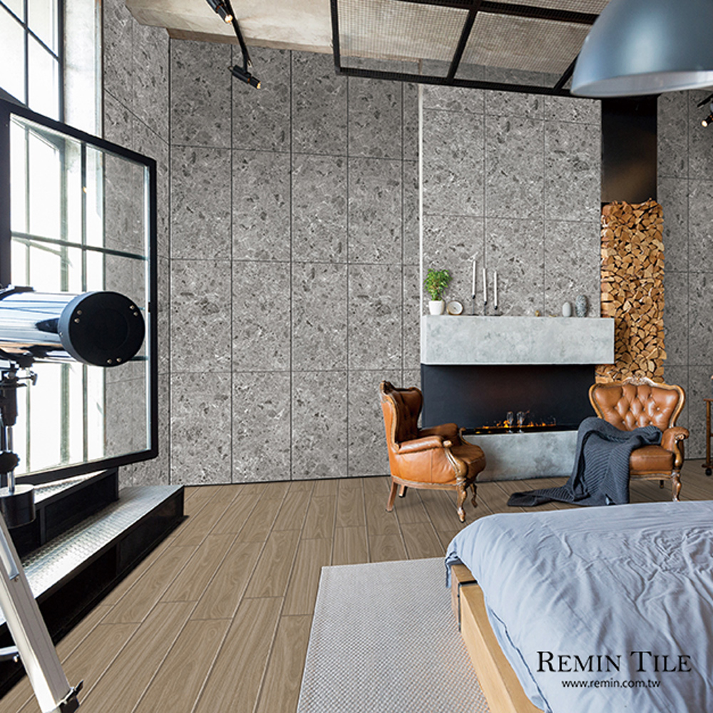 水磨石 芝加哥｜灰色 國產石英磚 39.8×80cm 地壁通用磁磚