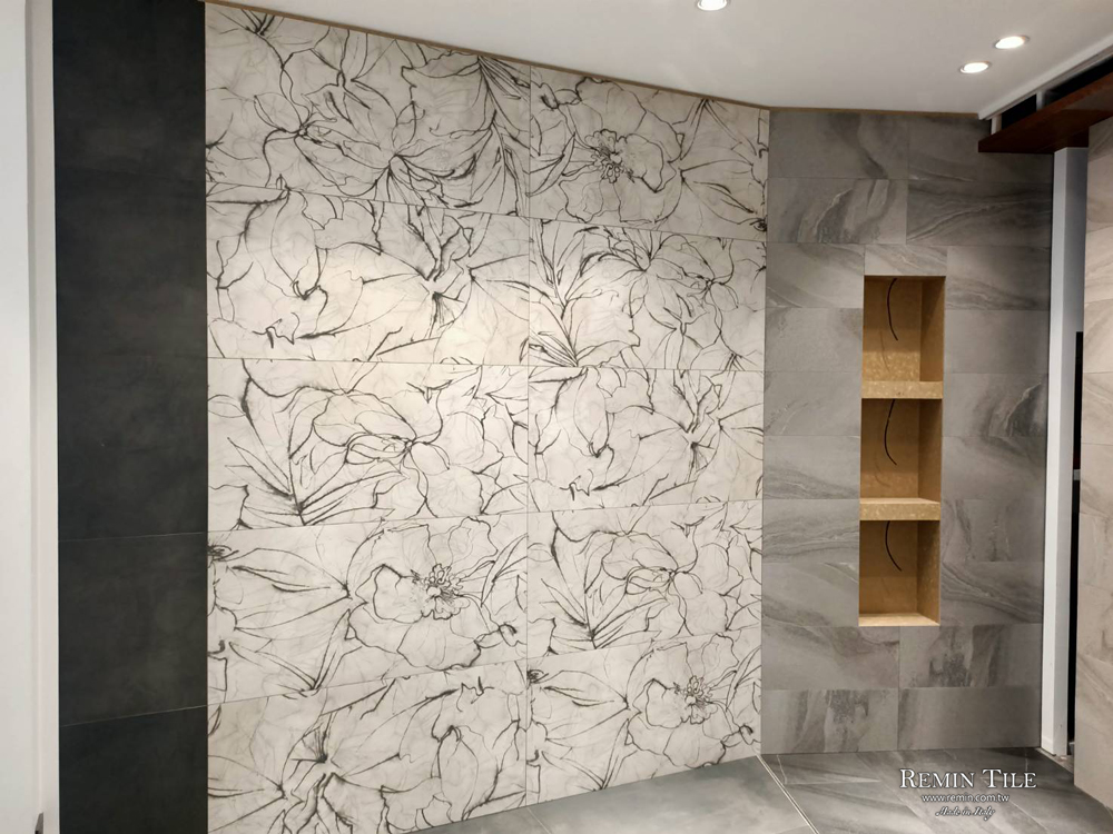 花磚 壁磚 60×120㎝ 玄關 羽之森