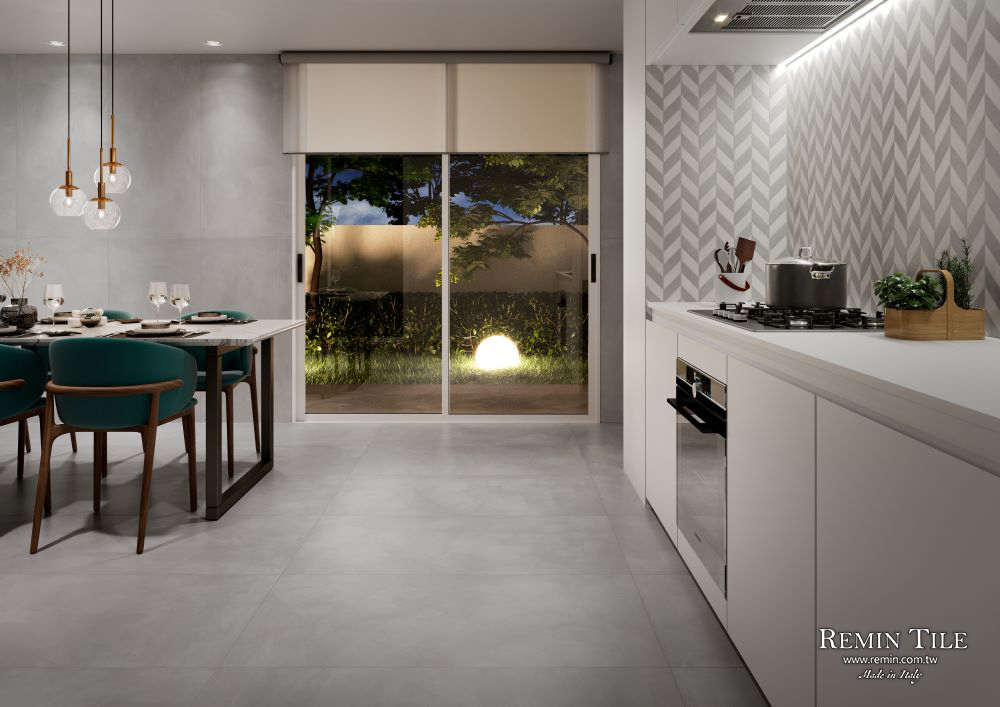 清水模磚 地磚 壁磚 60×120㎝ 35.5×71㎝ 廚房 餐廳