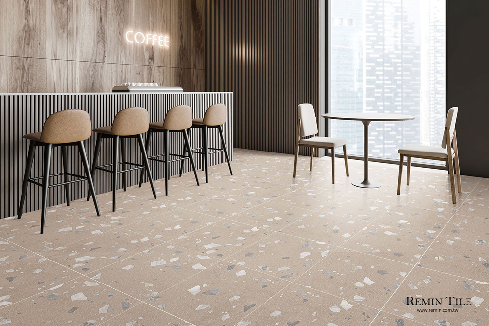 水磨石 熊本 粗石水磨石 餐廳地磚 粉紅色 廚房地磚