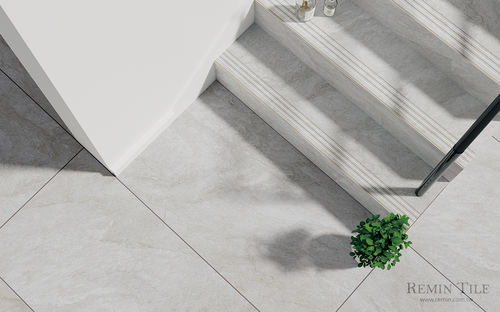 倒圓樓梯磚 大砌 石紋灰 48×105㎝ 48×120㎝