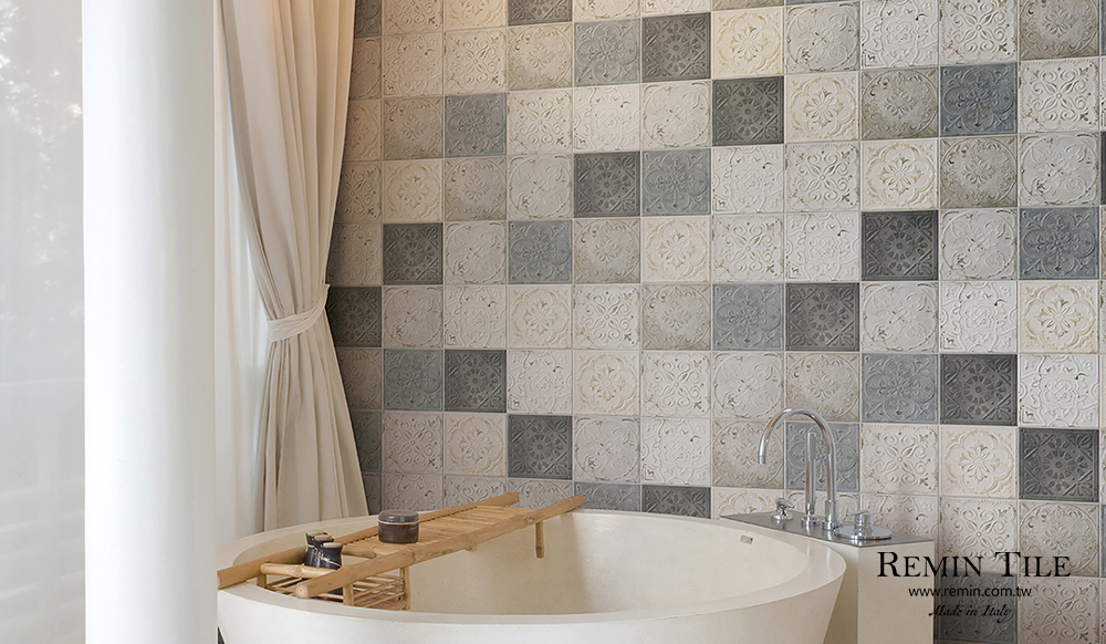立體花磚 杜樂麗 20×20 浴室壁磚 義大利 混色
