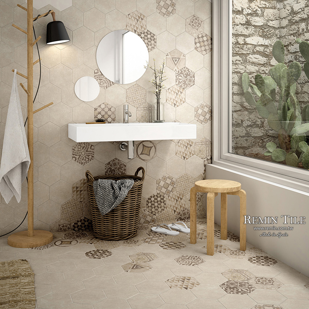 板岩六角花磚-佩姬｜西班牙石英磚｜17.5×20cm