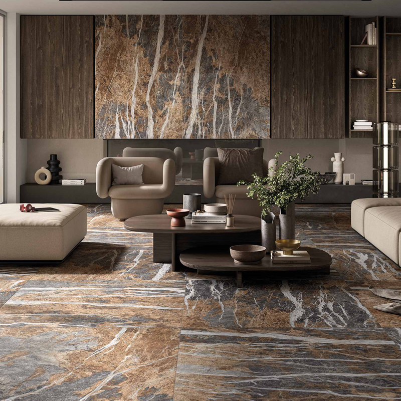 石紋薄大板磚 布魯棕｜義大利進口 120×278cm 石英磚 奢華空間首選