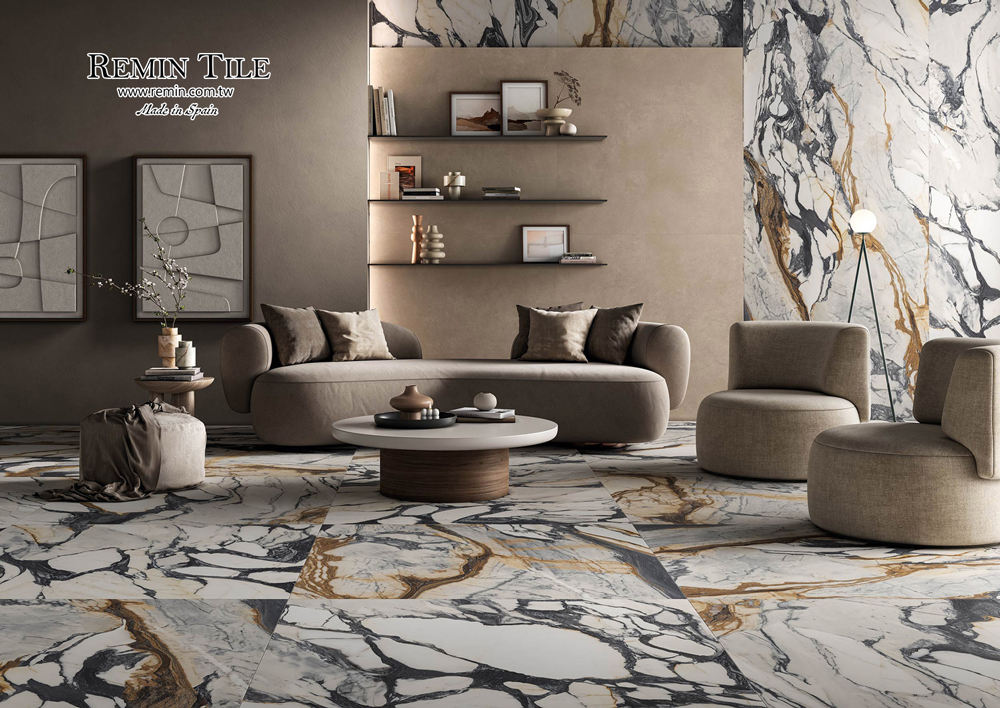 大理石紋薄大板磚 赫本金 西班牙 120×278cm 石英磚 亮/霧 60×120cm 客廳地磚 客廳壁磚