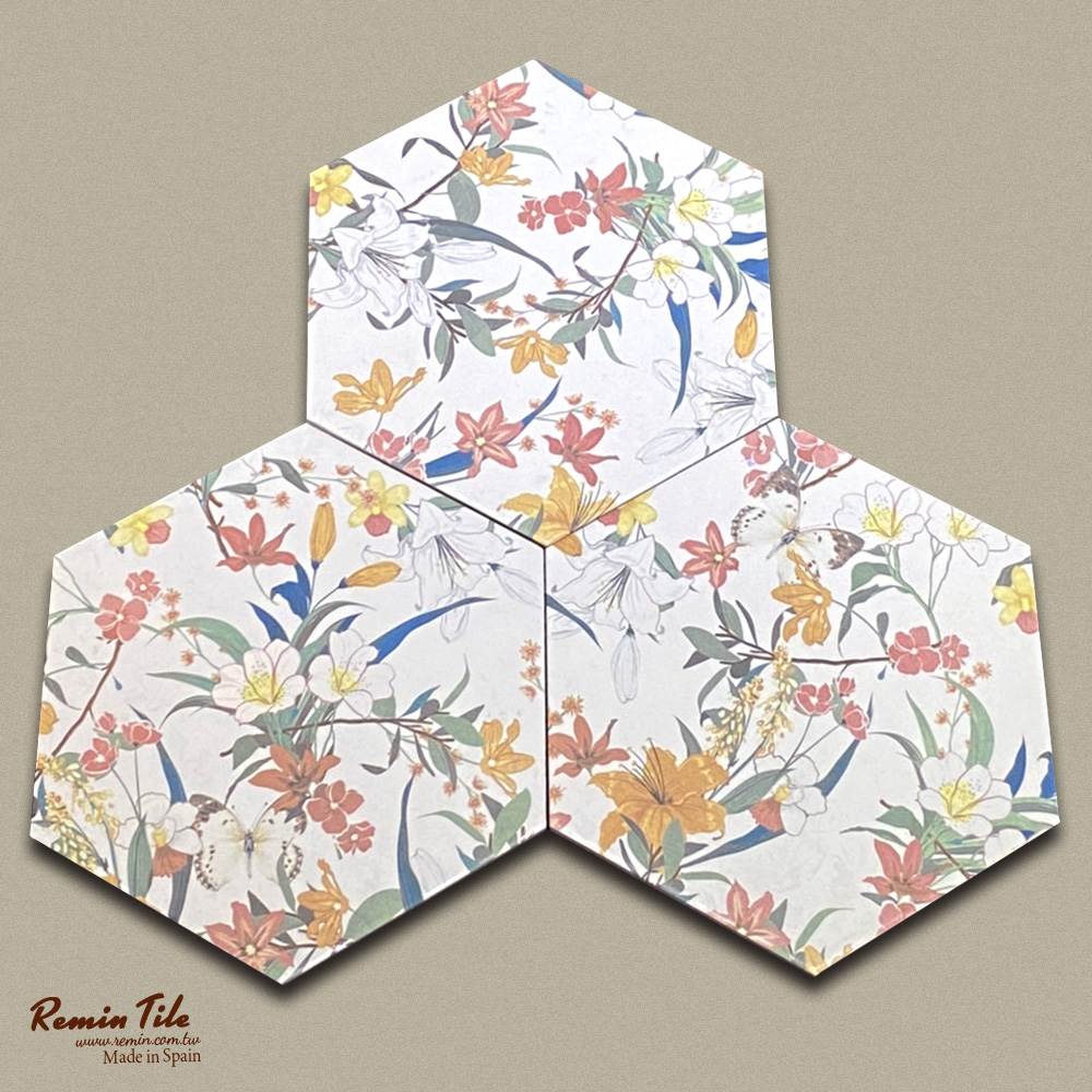 六角花蝶磚 香見 23×27㎝