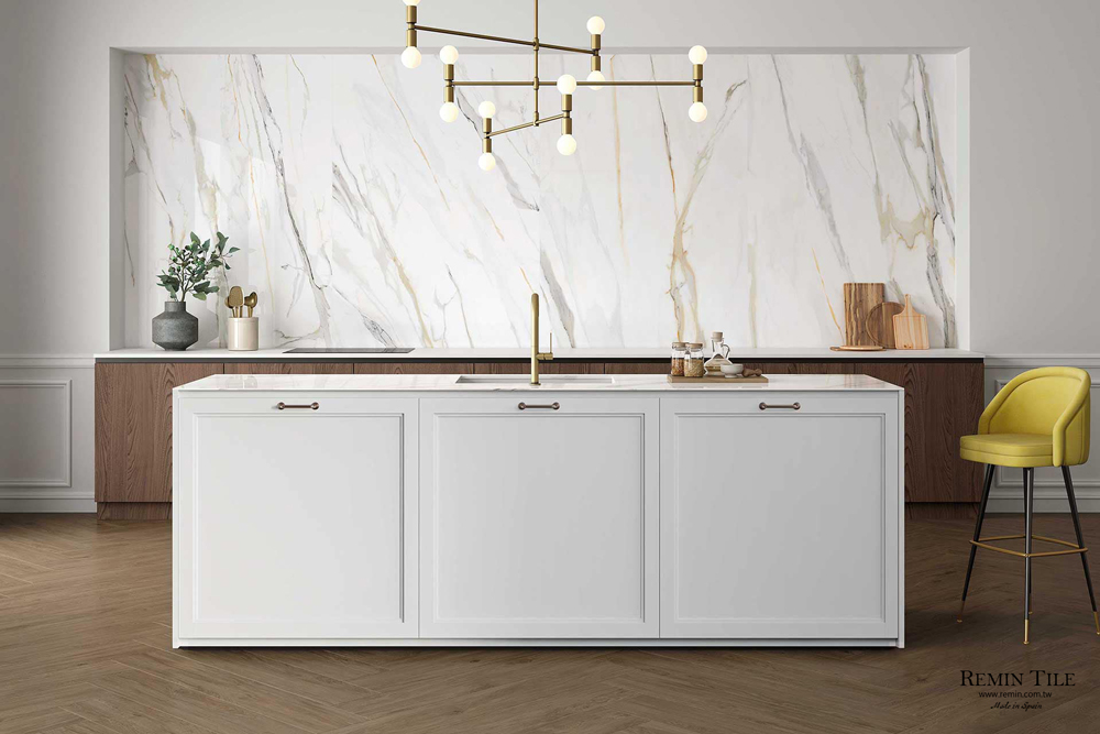 盧貝里 亮面大理石紋磚 西班牙 60×120 石英磚 白底棕紋 餐廳壁磚