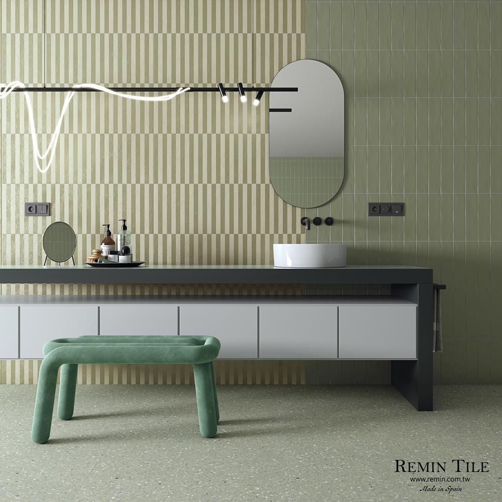 霧面地鐵磚 薩洛 西班牙 8×31.5 石英磚 浴室壁磚 綠色