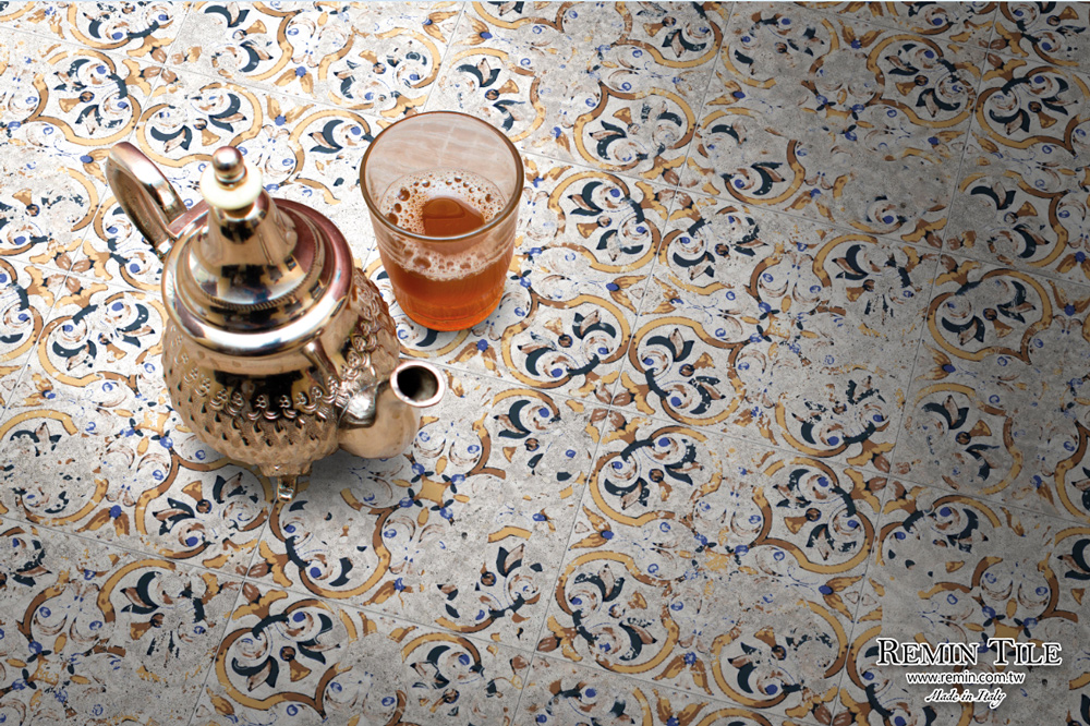 花磚 20.5×20.5 霧面 手作花磚 廚房地磚 白色 黃色