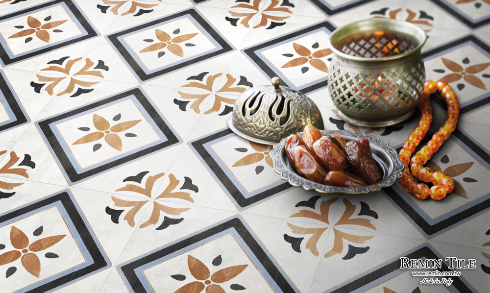 花磚 20.5×20.5 霧面 手作花磚 廚房地磚 白色 幾何花磚