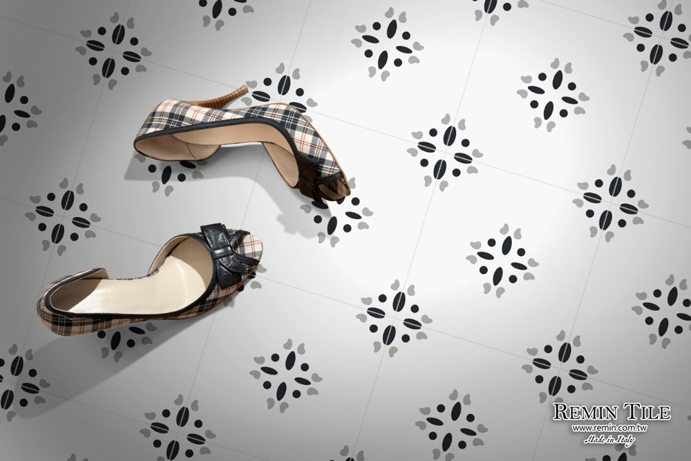 花磚 20.5×20.5 霧面 手作花磚 玄關地磚 白色