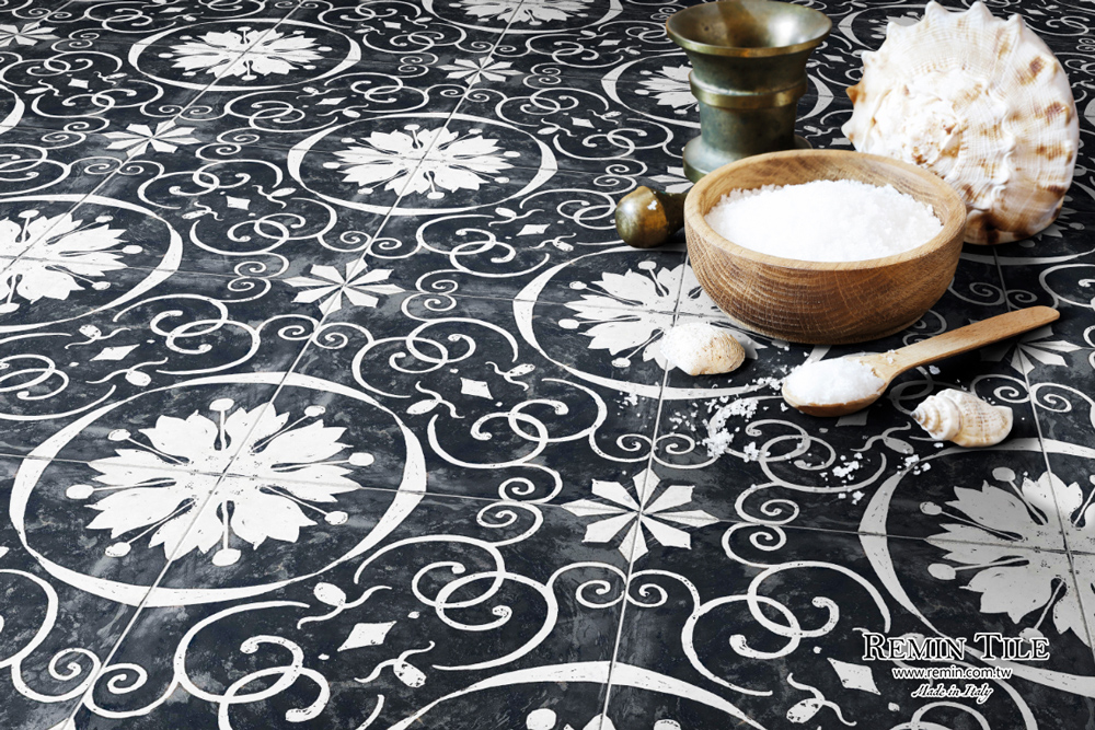 花磚 20.5×20.5 霧面 手作花磚 廚房地磚 黑色