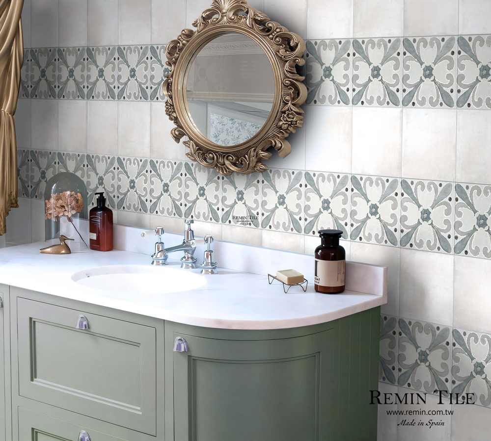 花磚 蒂克 瓷質 18.7×18.7 浴室壁磚