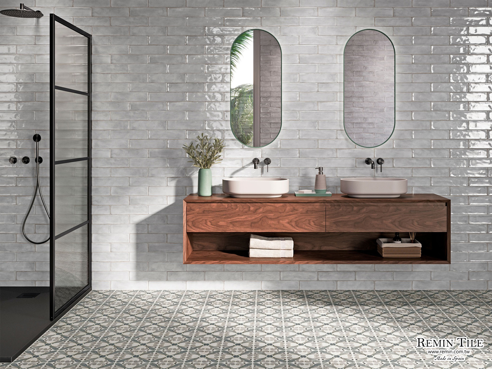 花磚 蒂克 瓷質 18.7×18.7 浴室地磚